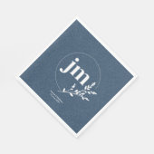 Serviette En Papier Mariage rustique chic gris ardoise (Coin)