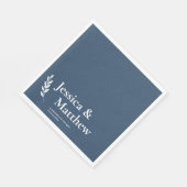 Serviette En Papier Mariage rustique chic gris ardoise (Coin)