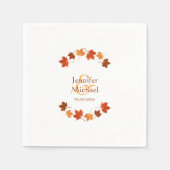 Serviette En Papier mariage rustique d'automne feuilles d'érable (Devant)