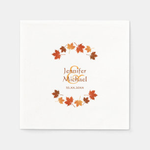 Serviette En Papier mariage rustique d'automne feuilles d'érable