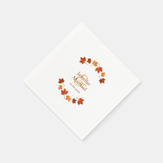 Serviette En Papier mariage rustique d'automne feuilles d'érable (Coin)