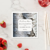 Serviette En Papier Mariage rustique de Birch Tree (En situation)