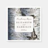 Serviette En Papier Mariage rustique de Birch Tree (Devant)