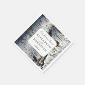 Serviette En Papier Mariage rustique de Birch Tree (Coin)