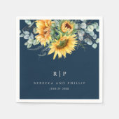 Serviette En Papier Mariage rustique de tournesol Eucalyptus (Devant)