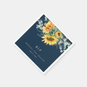 Serviette En Papier Mariage rustique de tournesol Eucalyptus (Coin)