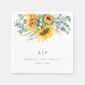 Serviette En Papier Mariage rustique de tournesol Eucalyptus (Devant)