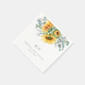 Serviette En Papier Mariage rustique de tournesol Eucalyptus (Coin)