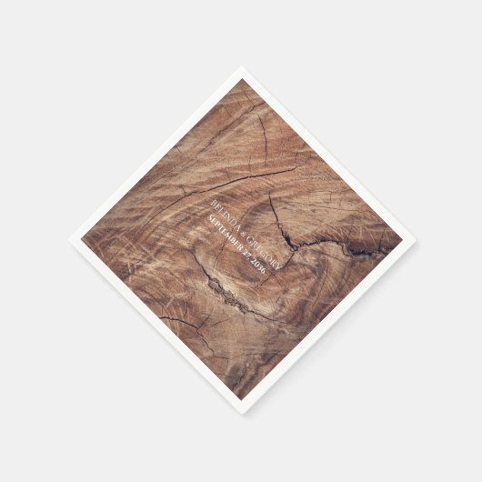 Serviette En Papier Mariage rustique en bois (Coin)