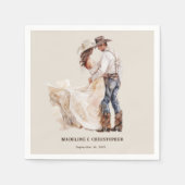 Serviette En Papier Mariage rustique en couple (Devant)