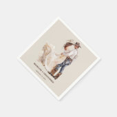 Serviette En Papier Mariage rustique en couple (Coin)