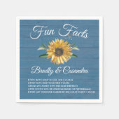 Serviette En Papier Mariage rustique Faits amusants Tournesol Bleu Boi (Devant)
