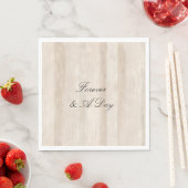 Serviette En Papier Mariage Rustique Faux Crème Blanc Bois (En situation)