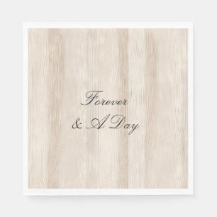Serviette En Papier Mariage Rustique Faux Crème Blanc Bois