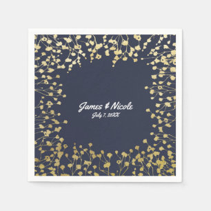 Serviette En Papier Mariage Rustique Fleur Bleue Respiration de Bébé D