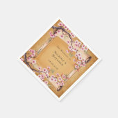 Serviette En Papier Mariage Rustique Floral Scroll Cherry Blossom (Coin)