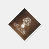 Serviette En Papier Mariage rustique jarre de mason floral (Coin)