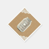 Serviette En Papier Mariage rustique Mason Jar Burlap & Lace (Coin)