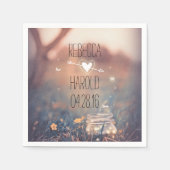 Serviette En Papier Mariage rustique Mason Jar et Fireflies Jardin (Devant)