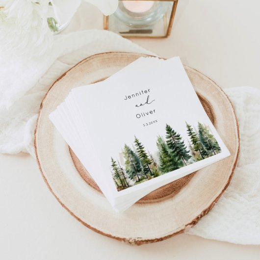 Serviette En Papier Mariage rustique minimaliste et élégant