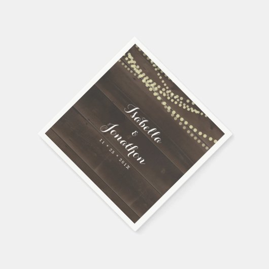 Serviette En Papier Mariage rustique simple (Coin)