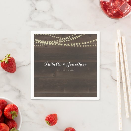 Serviette En Papier Mariage rustique simple (En situation)