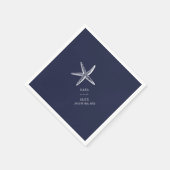 Serviette En Papier Mariage Rustique Starfish Blue Beach (Coin)