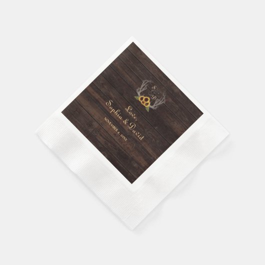 Serviette En Papier Mariage rustique Sunflower Antlers (Coin)