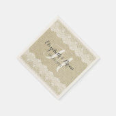 Serviette En Papier Mariage rustique, toile de jute et mariage de (Coin)