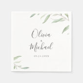 Serviette En Papier Mariage rustique verdoyante minimale (Devant)