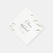 Serviette En Papier Mariage rustique verdoyante minimale (Coin)
