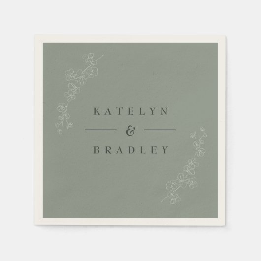 Serviette En Papier Mariage Sage Dream (Devant)