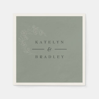 Serviette En Papier Mariage Sage Dream