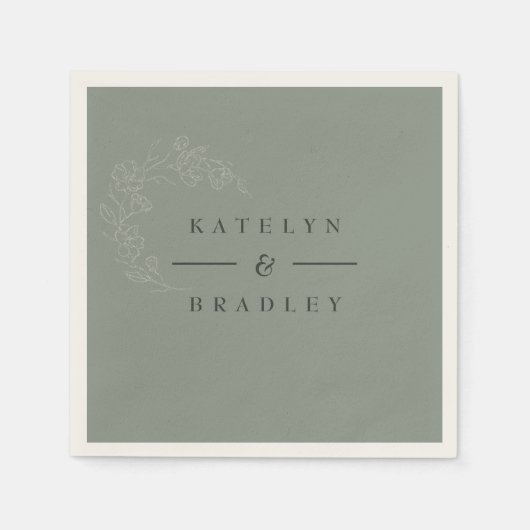 Serviette En Papier Mariage Sage Dream (Devant)