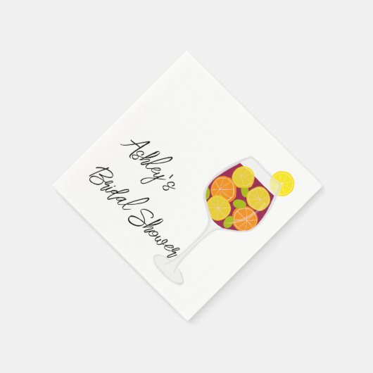 Serviette En Papier Mariage Sangria, Bachelorette ou Fête des mariées (Coin)