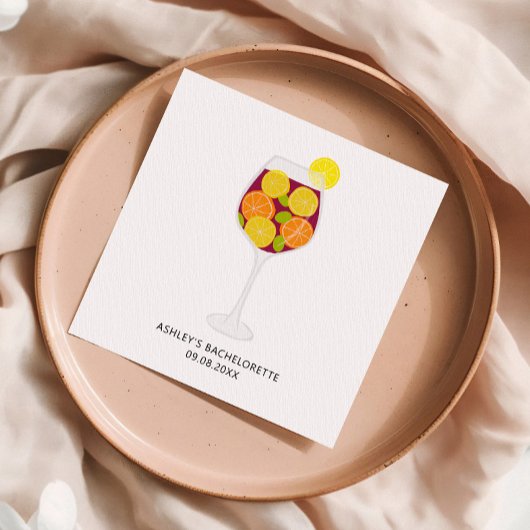 Serviette En Papier Mariage Sangria, Bachelorette ou Fête des mariées