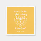 Serviette En Papier Mariage saphir jaune 7 ans (Devant)