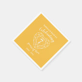 Serviette En Papier Mariage saphir jaune 7 ans (Coin)