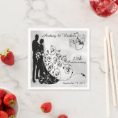 Serviette En Papier Mariage satiné Anniversaire serviettes personnalis (En situation)