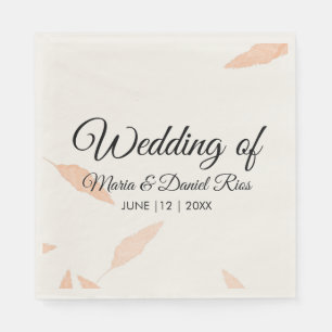Serviette En Papier Mariage silhouette de feuille de Pampas à l'aquare