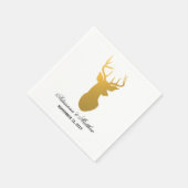 Serviette En Papier Mariage Silhouette moderne Antler (Coin)