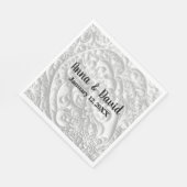 Serviette En Papier Mariage Silver Paper Quilling Daisy Design (Coin)