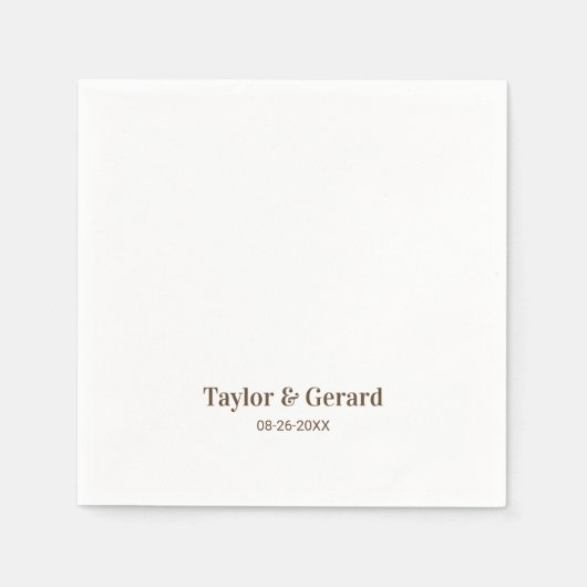 Serviette En Papier Mariage simple (Devant)