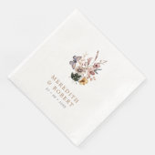 Serviette En Papier Mariage simple automne Fleurs sauvages (Coin)