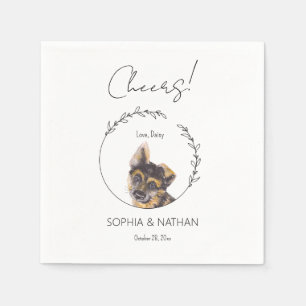 Serviette En Papier Mariage simple berger allemand Cocktail serviettes