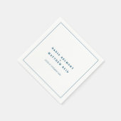 Serviette En Papier Mariage simple bleu marine minimal (Coin)