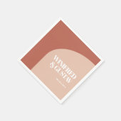 Serviette En Papier Mariage simple chic pêche en terre cuite (Coin)