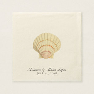 Serviette En Papier Mariage simple coquille vintage