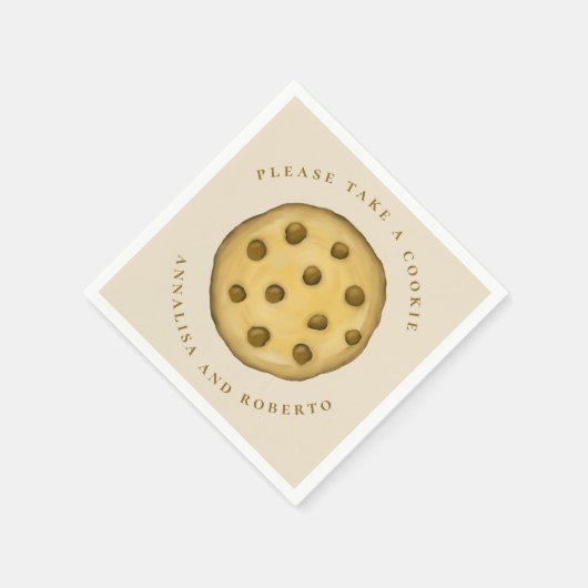 Serviette En Papier Mariage Simple Cute Dessert Chocolat Chip Cookie (Coin)