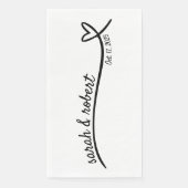 Serviette En Papier Mariage simple de ligne cardiaque (Devant)